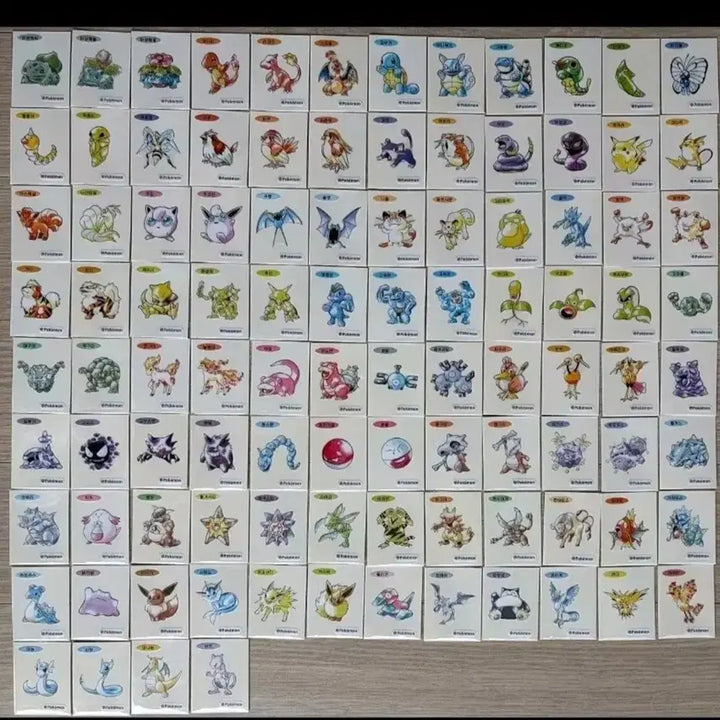 [BUNJANG] Pokemon Bread Stickers 30th Anniversary Artwork Full Set / 포켓몬띠부씰 아트워크 전종 개봉 세트