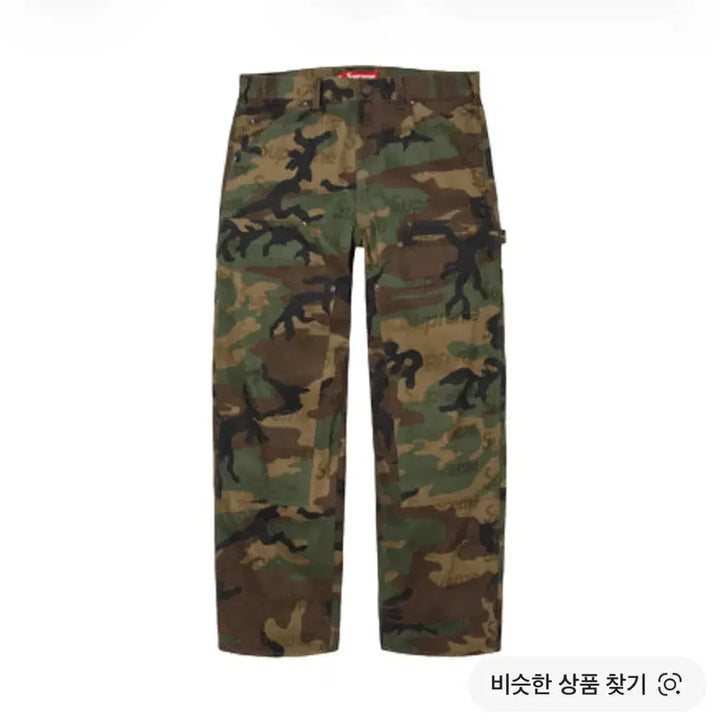 [BUNJANG] Supreme 25FW Jacquard Logo Woodland Camo Double Knee Pants / 25FW 슈프림 자카드 로고 우드랜드 카모 더블 니 팬츠 / 30
