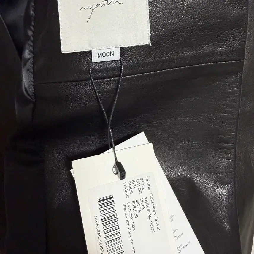 [BUNJANG] M 25SS Leather Collarless Jacket Black / [M] 유스 25ss 레더 카라리스 자켓 블랙