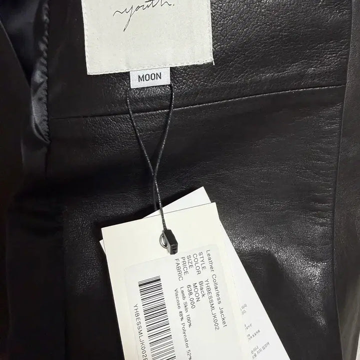 [BUNJANG] M 25SS Leather Collarless Jacket Black / [M] 유스 25ss 레더 카라리스 자켓 블랙
