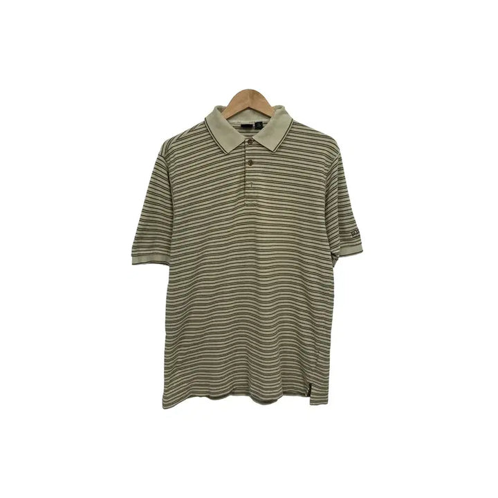[BUNJANG] Hugo Boss Striped Collar Short Sleeve T-Shirt / [95] 휴고 보스 골프웨어 스트라이프 카라 반팔 티셔츠