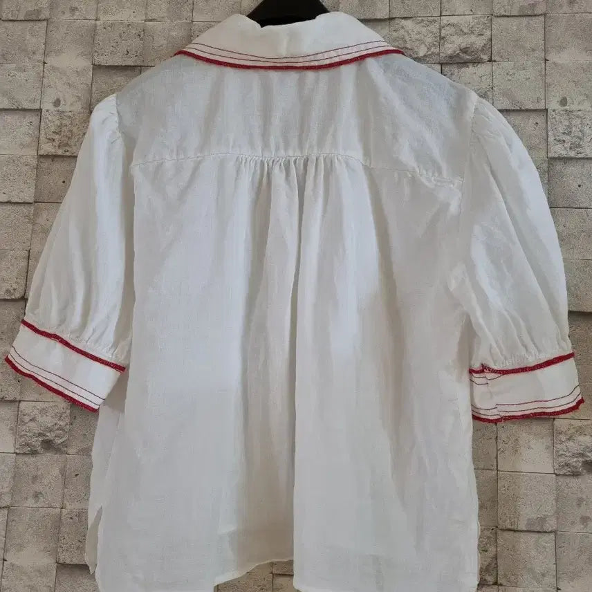 [BUNJANG] PLATE Linen Blend Big Collar Crop Blouse / PLATE 린넨면혼방 빅캬라크롭 블라우스