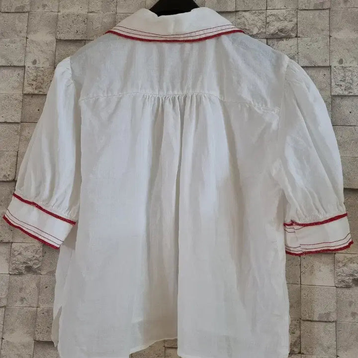 [BUNJANG] PLATE Linen Blend Big Collar Crop Blouse / PLATE 린넨면혼방 빅캬라크롭 블라우스