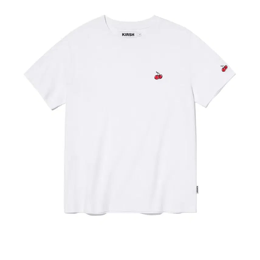[BUNJANG] Kirsh Cherry Embroidered T-Shirt White / [미개봉 새상품]키르시 체리 자수 반팔 티셔츠 화이트