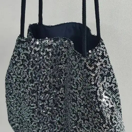 [BUNJANG] Mini Silver Sequin Eco Bag / 미니 실버 스팽글 에코백