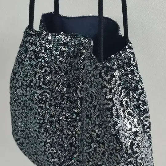 [BUNJANG] Mini Silver Sequin Eco Bag / 미니 실버 스팽글 에코백