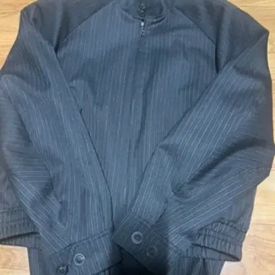 [BUNJANG] Coar Stripe Wool Blend Harrington Jacket / [XL] 쿠어 스트라이프 울 블렌드 해링턴 자켓