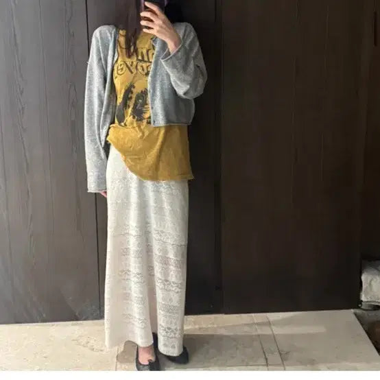 [BUNJANG] Chunitori Lace Banding Skirt (Small) / 츄니토리 레이스 밴딩 스커트(스몰)