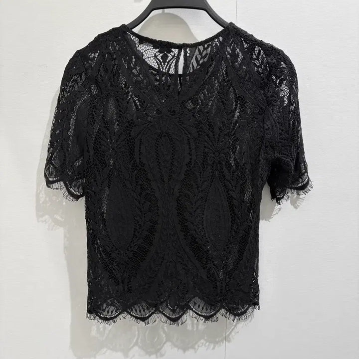 [BUNJANG] Zara Black Lace See-Through Blouse with Inner Camisole Set / 자라 블랙 레이스 시스루 블라우스 / 슬립나시 세트 / 하객룩 추천