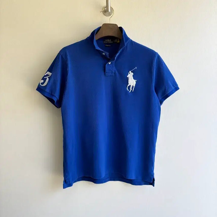 [BUNJANG] Polo Ralph Lauren Big Pony Blue Collar T-Shirt / 폴로 빅포니 블루 카라 반팔티