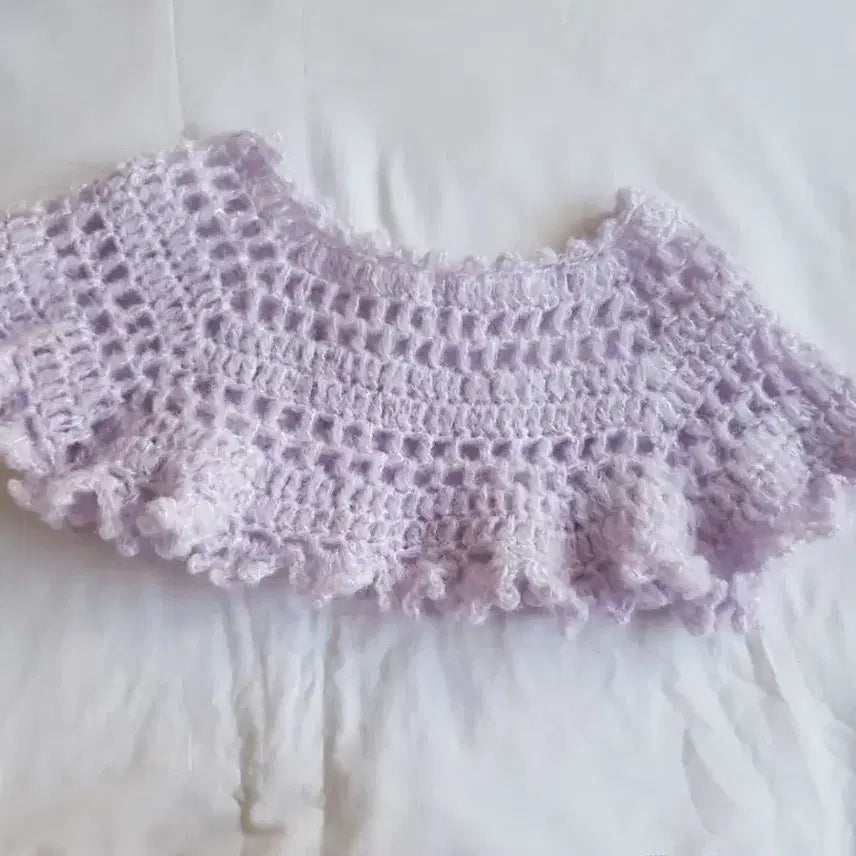 [BUNJANG] Lavender Crochet Cape Collar / 라벤더 크로셰 케이프 카라  (뜨개,코바늘)