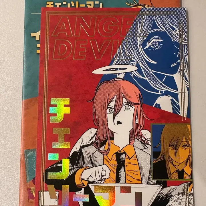 [BUNJANG] Chainsaw Man Angel Gold Foil Jump Art Card / 체인소맨 천사 금박 원화 일러스트 카드.