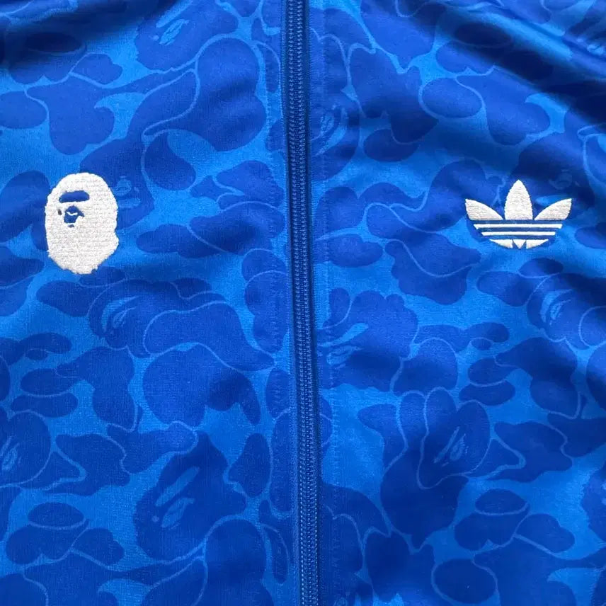 [BUNJANG] Adidas x Bape Blue Track Top Jacket / 아디다스 x 베이프 블루 트랙탑