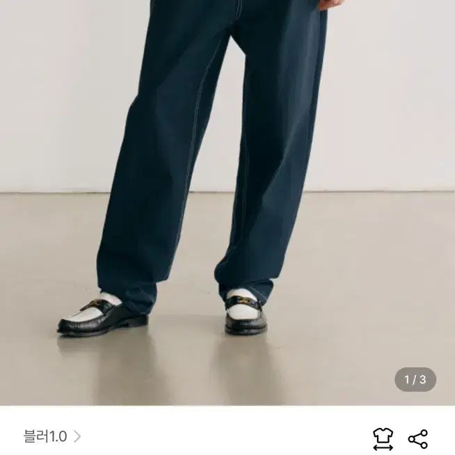 [BUNJANG] Blur 1.0 Color Cotton Pants (Navy, Size 3) / 블러1.0 color cotton pants(navy, 3사이즈)