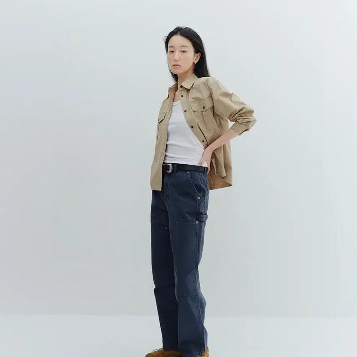 [BUNJANG] ISHII Bio Washed Work Shirt (Beige) / ISHII Bio Washed Work Shirts (Beige)
