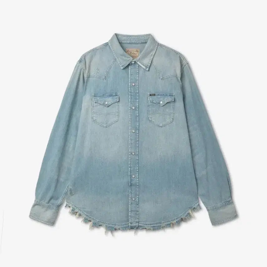 [BUNJANG] Polo Ralph Lauren Distressed Denim Western Shirt L / 폴로 디스트레스트 데님 웨스턴 셔츠 L 새상품