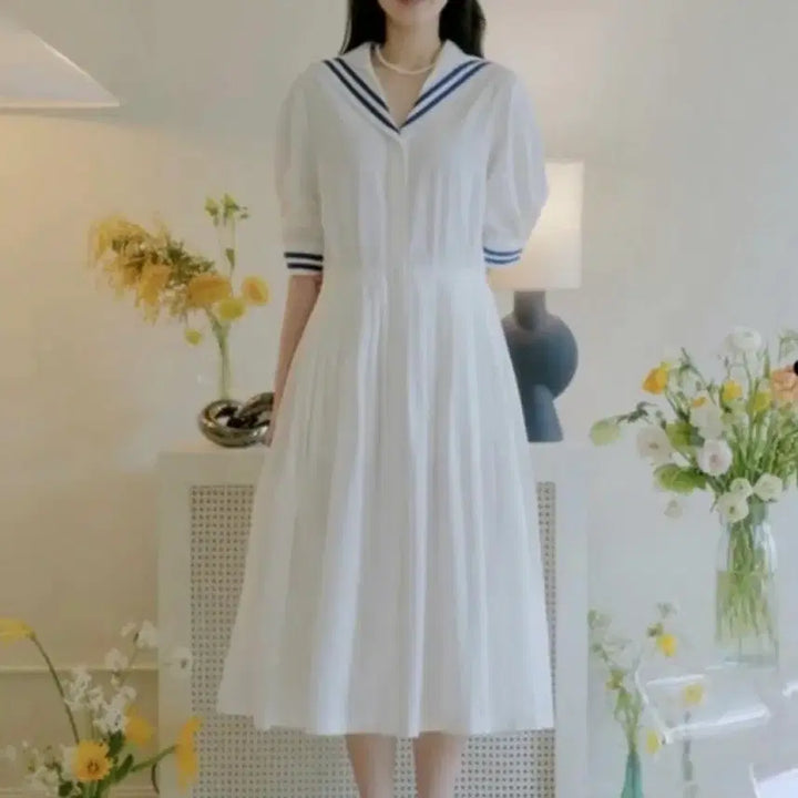 [BUNJANG] Bvocabaca Sailor Long Dress / 보카바카 롱 원피스 / 세일러원피스 데이트룩
