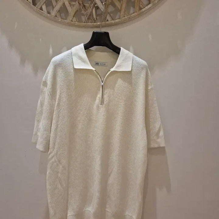 [BUNJANG] ZARA Half Zip Knit Ivory M / ZARA 하프 집업 니트 아이보리 M 사이즈 100
