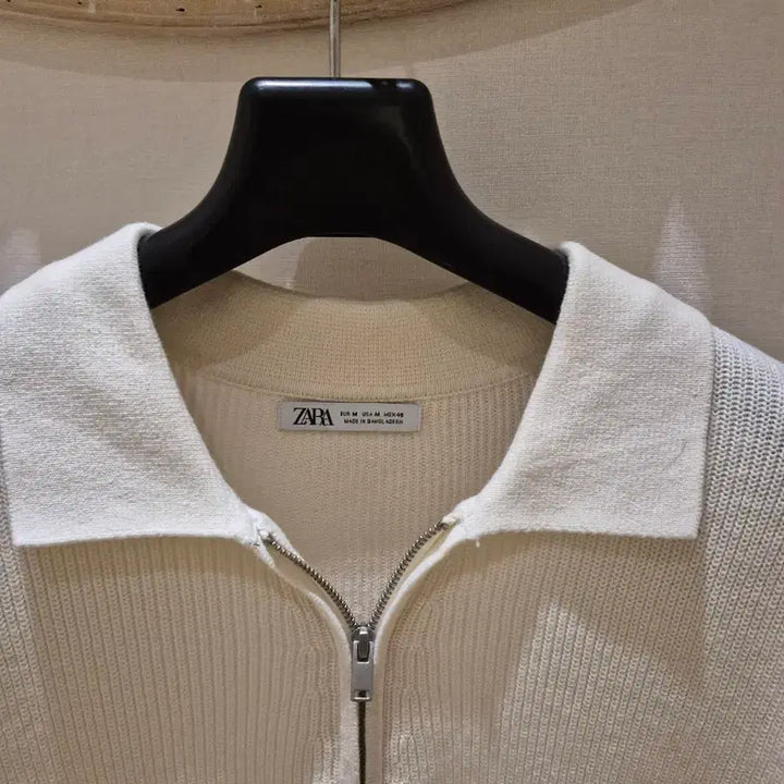 [BUNJANG] ZARA Half Zip Knit Ivory M / ZARA 하프 집업 니트 아이보리 M 사이즈 100
