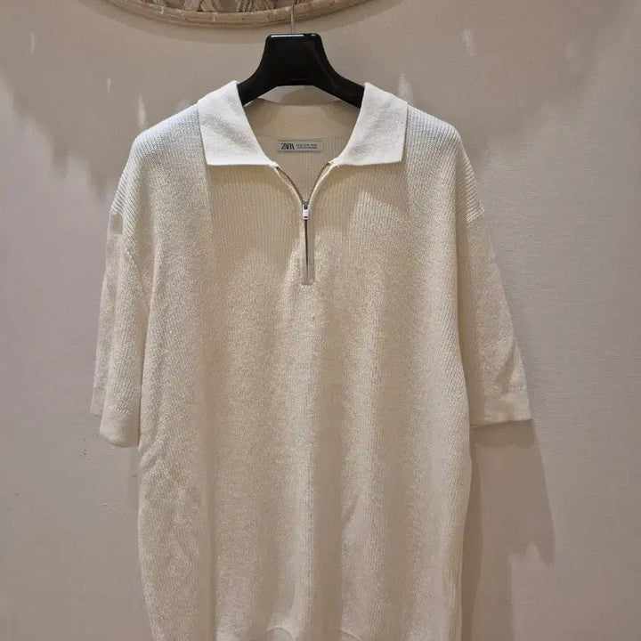 [BUNJANG] ZARA Half Zip Knit Ivory M / ZARA 하프 집업 니트 아이보리 M 사이즈 100
