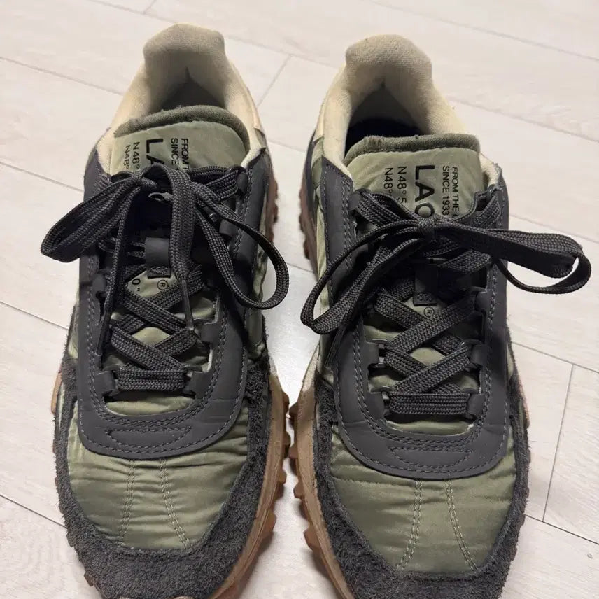 [BUNJANG] Lacoste Olive Khaki Sneakers / 라코스테 올리브 카키 스니커즈 285