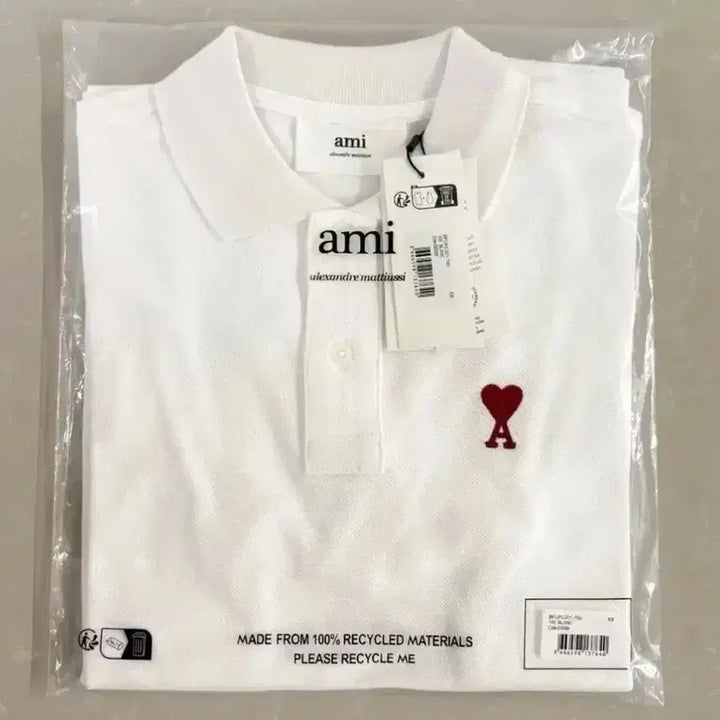 [BUNJANG] Ami Paris Cotton Polo T-Shirt / 정품/무료배송) 아미 pk 카라 반팔 , 블랙 화이트