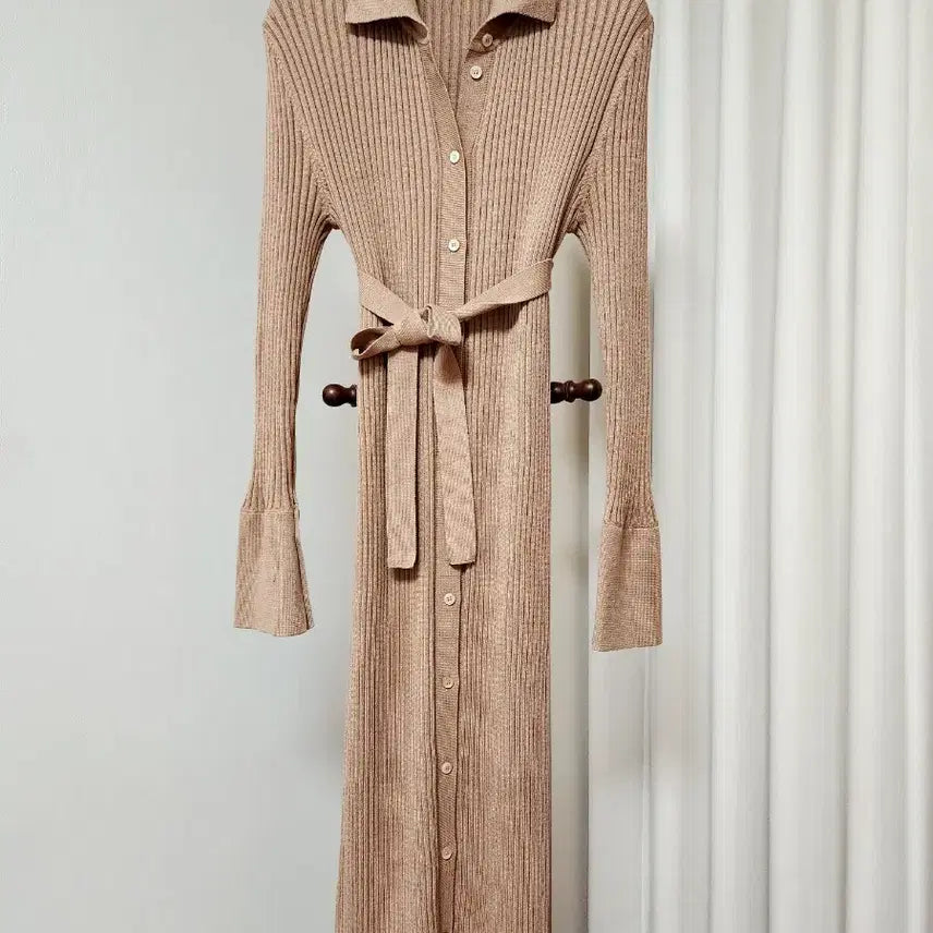 [BUNJANG] SIE Cotton Silk Knit Collar Long Dress / [시에/SIE] 정품 봄여름 코튼 실크 니트 카라 롱 원피스