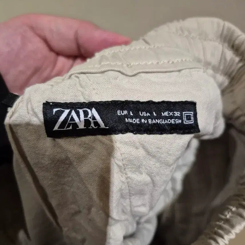[BUNJANG] ZARA Cotton Shorts L Size (Beige/Navy) / ZARA 2개 베이지 네이비 코튼 반바지 L사이즈