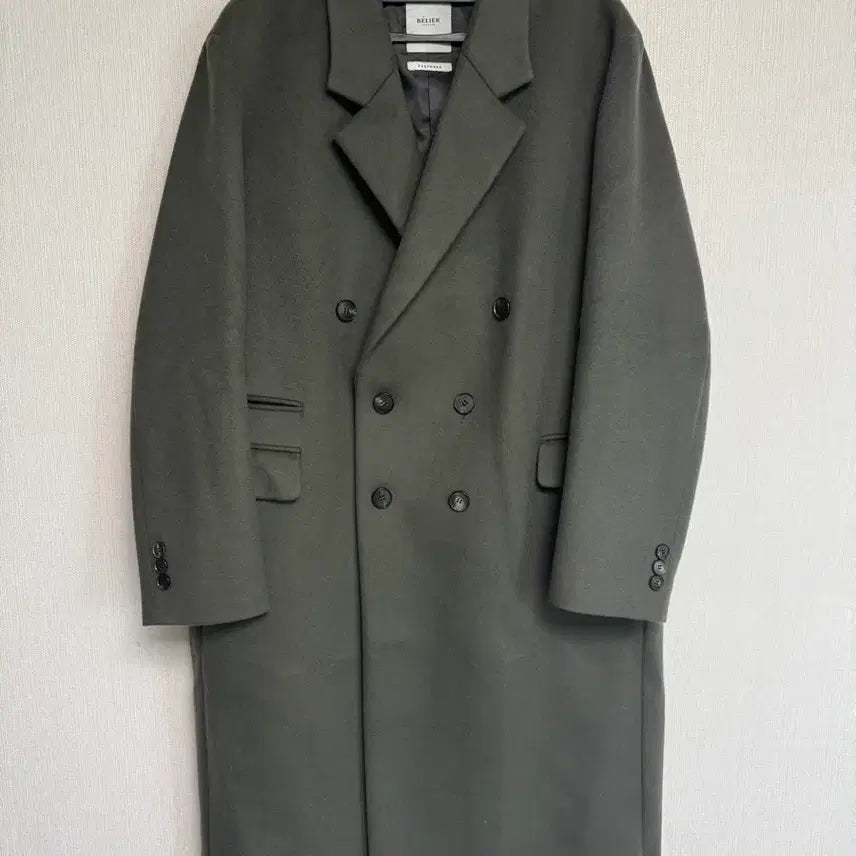 [BUNJANG] Bellier Cashmere 30 Double Coat Olive L / 벨리에 캐시30 더블코트 올리브 L