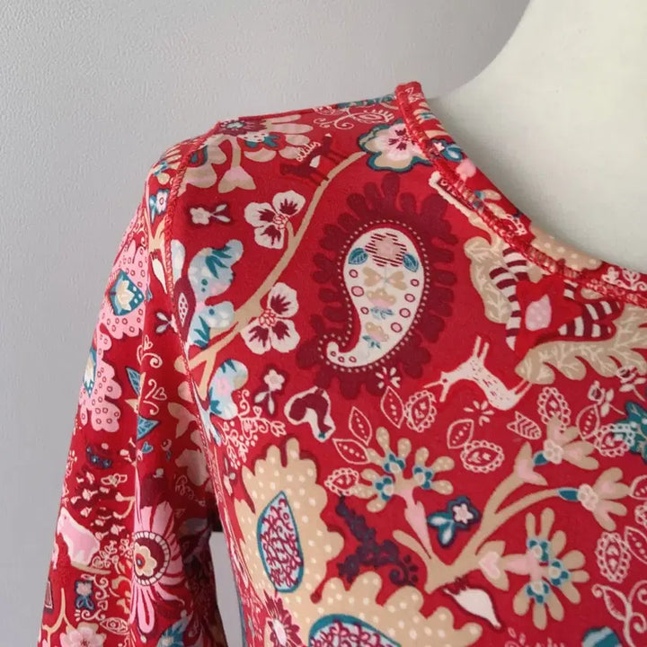 [BUNJANG] Oilily Red Flower S Size T-Shirt / oilily 오일릴리 레드 플라워 S사이즈 티셔츠