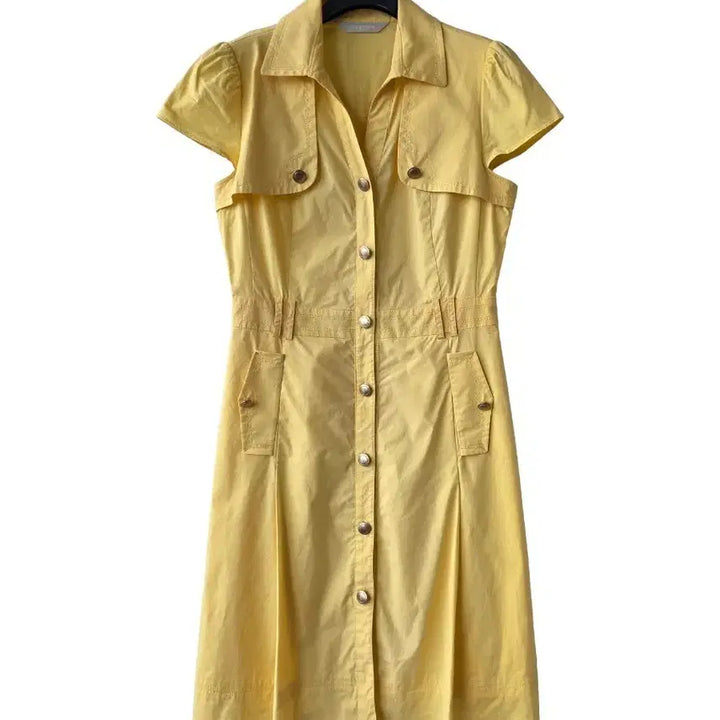[BUNJANG] Marie Claire Yellow Button Dress / 90/마리끌레르 옐로우 원피스
