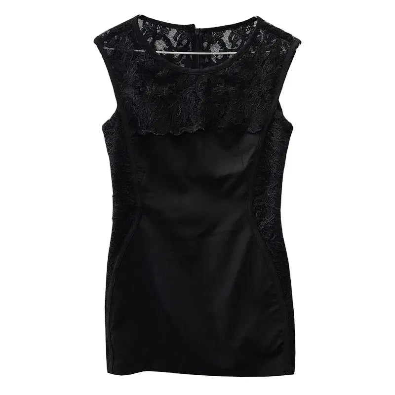 [BUNJANG] Vintage Feminine Lace Black Mini Dress / 빈티지 페미닌 레이스 블랙 미니 원피스