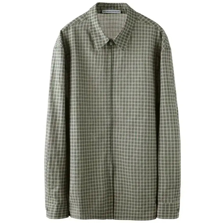 [BUNJANG] POST ARCHIVE FASHION PAF 8.0 Check Pattern Zip Detail Shirt XL / [XL] 포스트아카이브팩션 paf shirt right