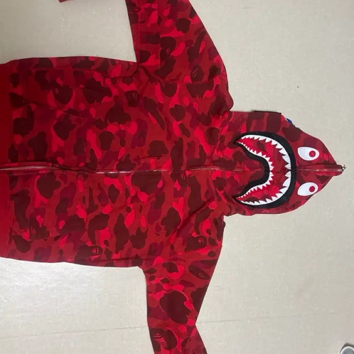 [BUNJANG] BAPE Shark Hoodie Red / 베이프 샤크 후드집업 레드