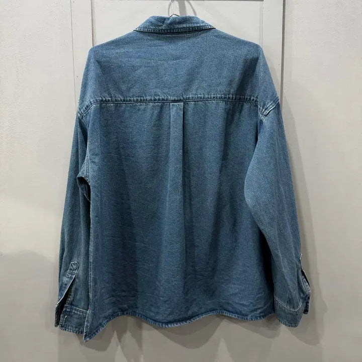 [BUNJANG] Columbia University Vintage Oversized Denim Shirt / M 컬럼비아 유니버시티 빈티지 오버핏 데님 셔츠 청남방