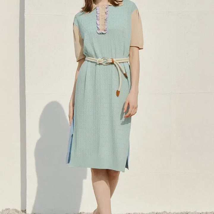 [BUNJANG] General Idea Ruffle Detail Knit Dress / 제너럴아이디어 러플 포인트 니트 원피스
