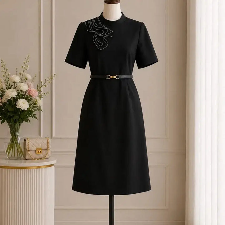 [BUNJANG] MOJO.S.PHINE Black Midi Dress / 정품 모조에스핀(MOJO.S.PHINE)  단정한 블랙 원피스
