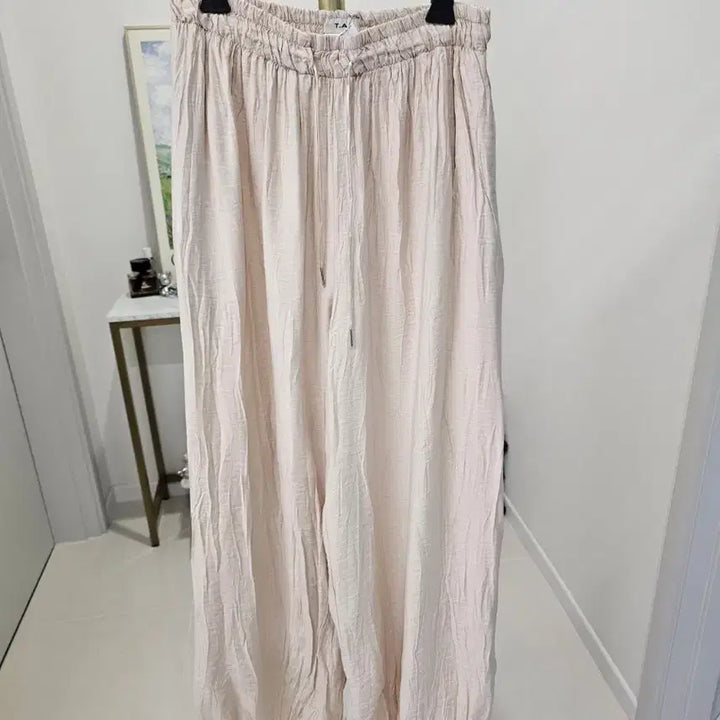 [BUNJANG] Wrinkle Rayon Draping Wide-Leg Pants / 링클 주름밴딩 와이드바지