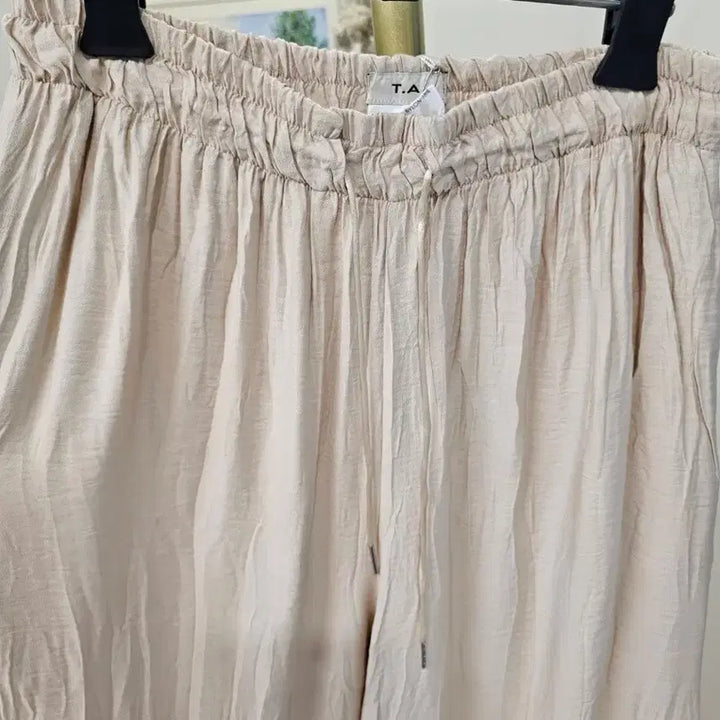 [BUNJANG] Wrinkle Rayon Draping Wide-Leg Pants / 링클 주름밴딩 와이드바지