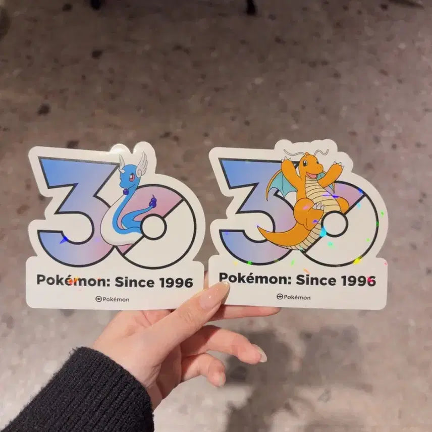 [BUNJANG] Pokemon 30th Anniversary Stickers - Dragonite &amp; Dragonair / 포켓몬 30주년 기념 스티커 신뇽, 망나뇽