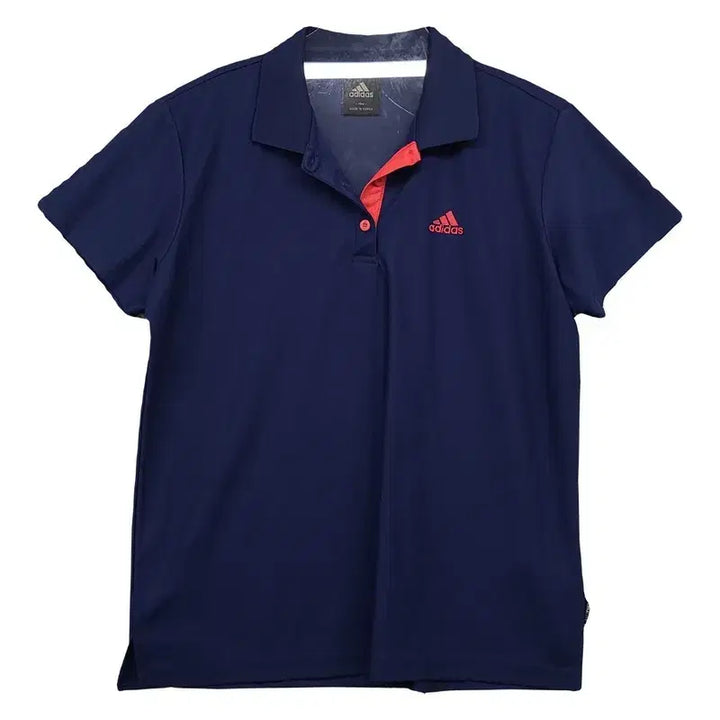 [BUNJANG] Adidas Navy Logo Short Sleeve Polo T-Shirt 100 / 아디다스 네이비 로고 반팔 카라티 100