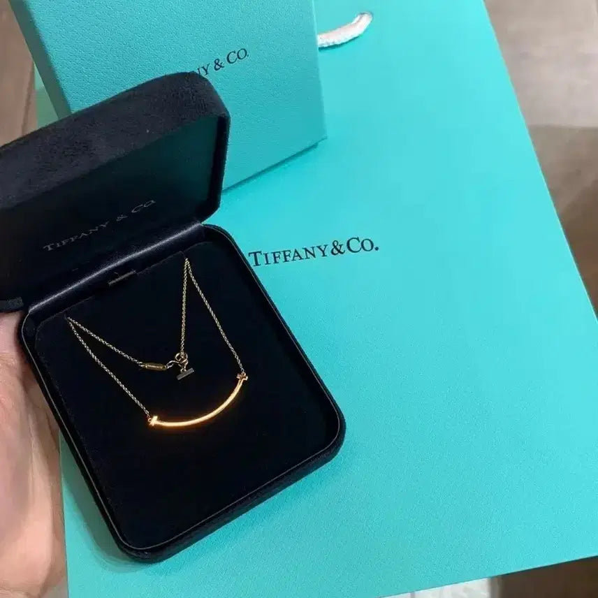 [BUNJANG] Tiffany &amp; Co. T Smile Necklace Small 18K Yellow Gold / 티파니 앤 코 T 스마일 네크리스 스몰