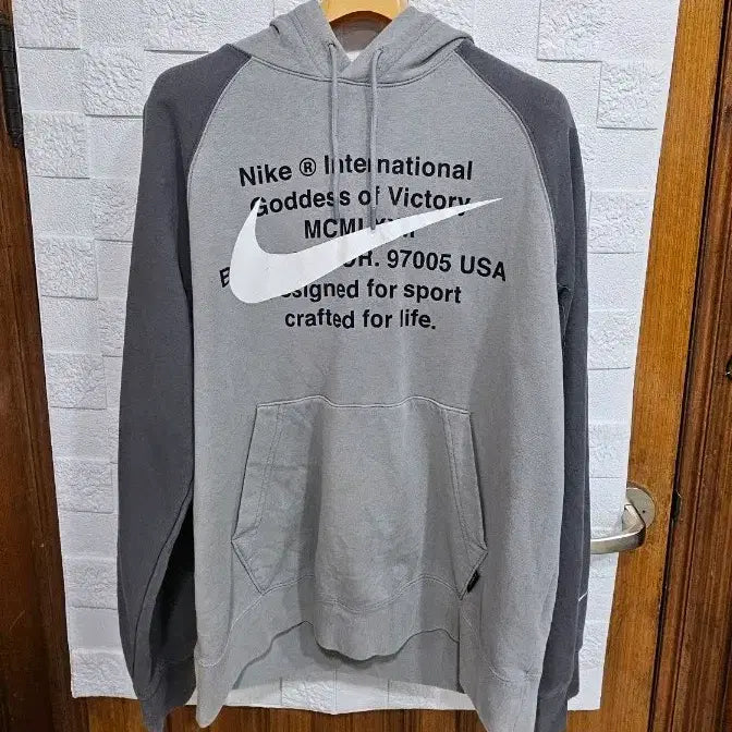 [BUNJANG] Nike Swoosh Hoodie Grey / 나이키 스우시 후드티 그레이