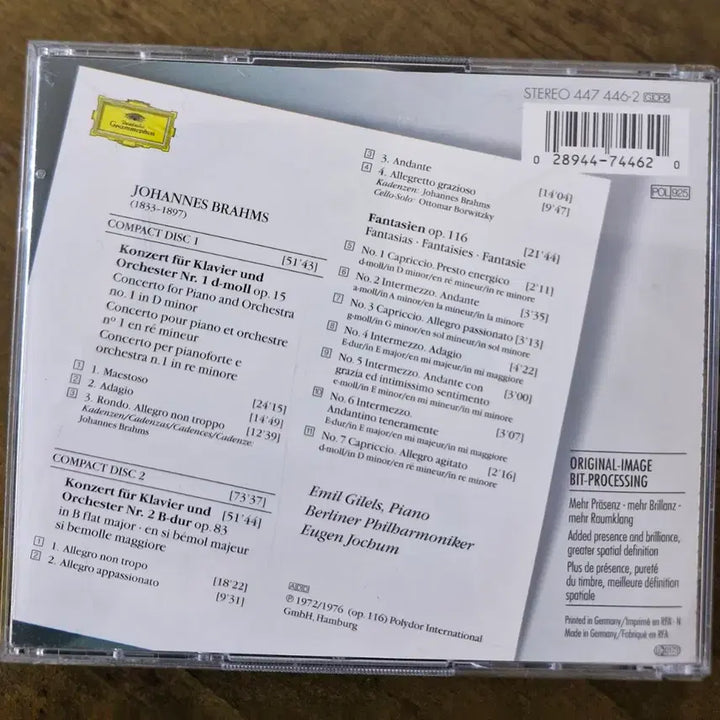 [BUNJANG] Brahms Piano Concerto Nos. 1 &amp; 2 (2CD) - Emil Gilels, Berlin Philharmonic, Eugen Jochum / 브람스 피아노 협주곡 2CD