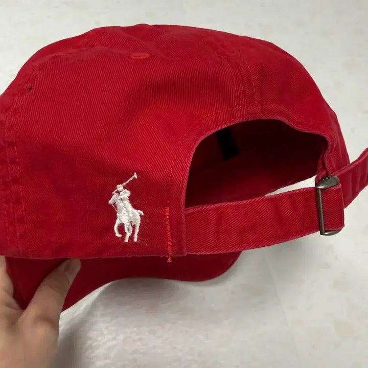 [BUNJANG] Polo Ralph Lauren Red Embroidered Logo Cotton Twill Baseball Cap / Polo 볼캡 레드색상