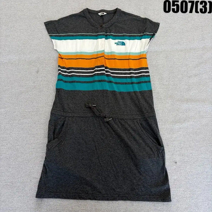[BUNJANG] The North Face Striped Short Sleeve Dress M / 노스페이스 스트라이프 반팔 원피스 M 0507