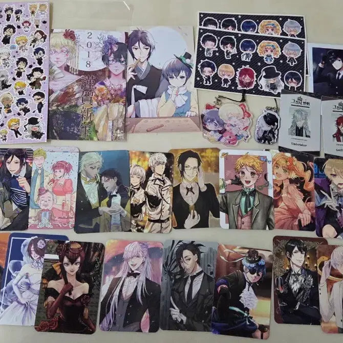 [BUNJANG] Black Butler Merchandise Bundle (Stickers, Postcards, Trading Cards, Photocards, Acrylic Keychains) / 흑집사 굿즈 (스티커 엽서 트레카 포토카드 아크릴키링 2종 등)