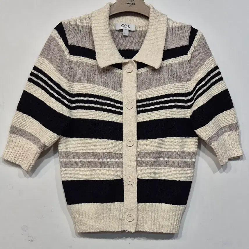 [BUNJANG] COS Stripe Short Sleeve Cardigan / COS 코스 스트라이프 반팔 가디건