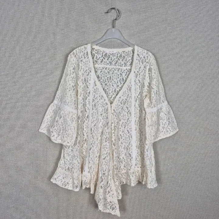 [BUNJANG] Ivory Lace 7/10 Sleeve Cardigan / (M)55,66추천 면혼방 아이보리 레이스 7부소매 가디건