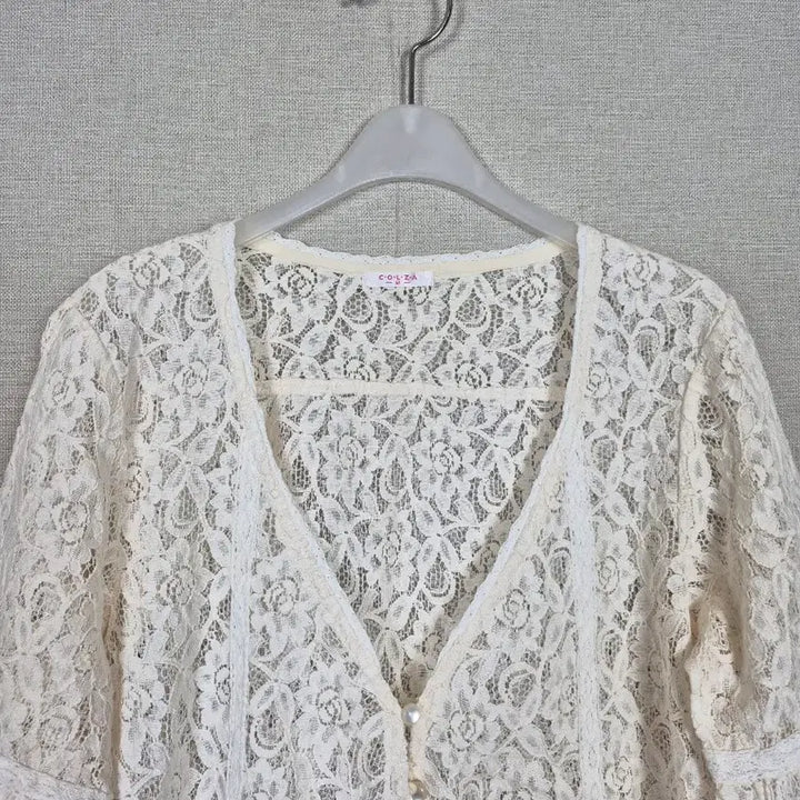 [BUNJANG] Ivory Lace 7/10 Sleeve Cardigan / (M)55,66추천 면혼방 아이보리 레이스 7부소매 가디건